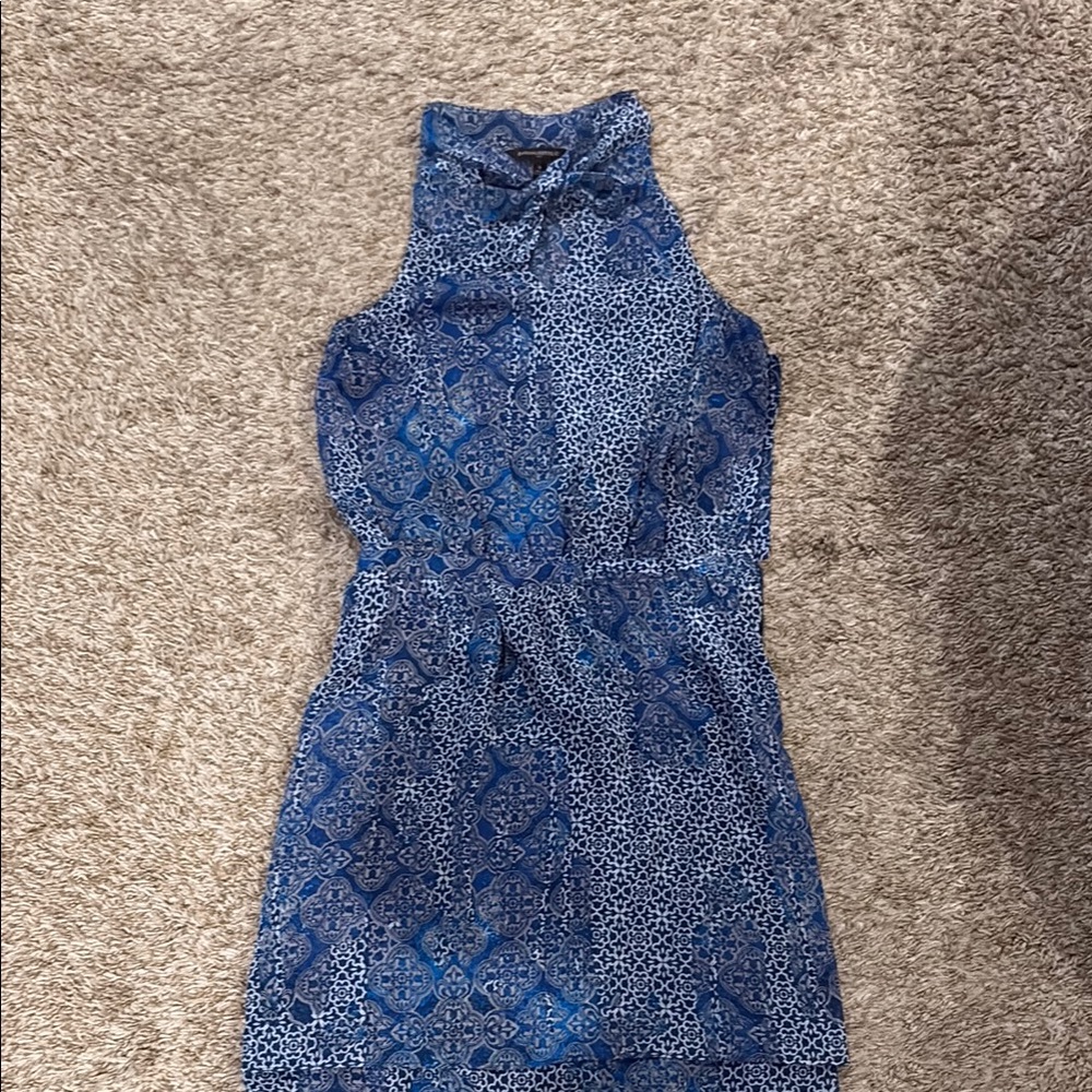 Banana Republic Blue Patterned Mini Dress